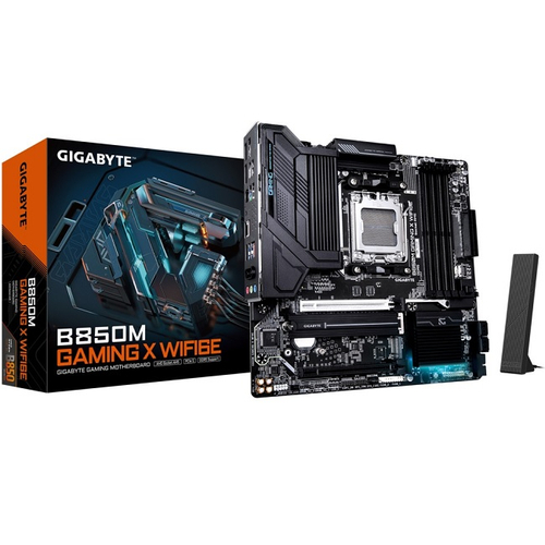 Материнская плата GIGABYTE B850M GAMING X WIFI6E (AM5/AMD B850/2xDDR5/2xPCI-Ex16/2xM.2/SB/Wi-Fi/BT/GLAN/2xDP/HDMI/mATX)