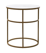 Журнальный столик М-City DISAUR Френсис Белый мрамор, стекло, Золотой каркас