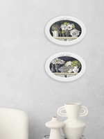 Декор для стены картина в овальной раме с лепниной 27*37 см