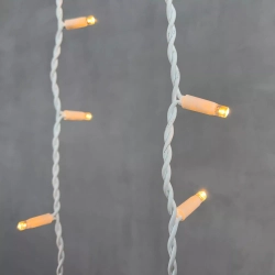 Светодиодная бахрома с колпачком 3,2*0,9 м., 168 экстра теплых белых LED ламп, каучуковый белый провод, LTC (LL168-8-2EWW)