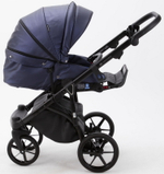 Детская коляска Adamex Bibione Deluxe 2 в 1 BI-SM09 (Т.СИН.ПЕРЛ.ПЕРФ.КОЖА)