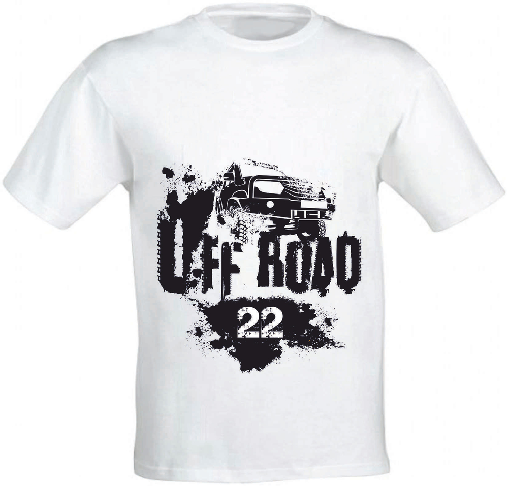 Футболка с логотипом OFFROAD22 Белая, размеры M,L,XL,XXL