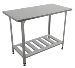 Стол производственный "Бизнес" СПЛР , полка решетка, 1000х400х860 мм, c бортом