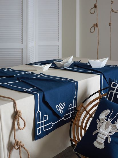 Салфетка под приборы navy story из коллекции sea treasures, 33х48 см