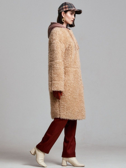 Шуба женская чебурашка из шерсти тедди, SilverFox (арт. S969cb)