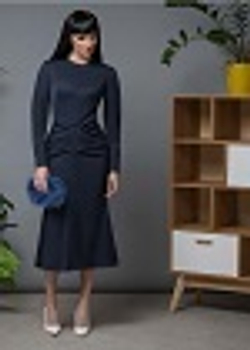 09-02-23 FW Платье-футляр из крепа с отрезной талией, синий XL