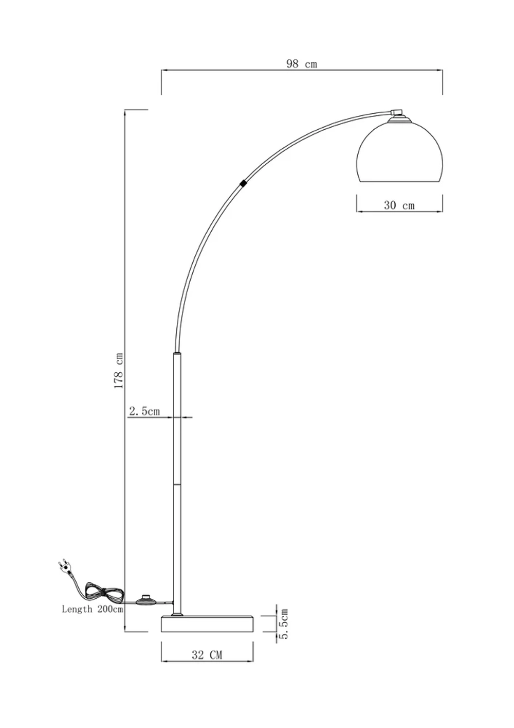Торшер Moderli ARCO V10994-F