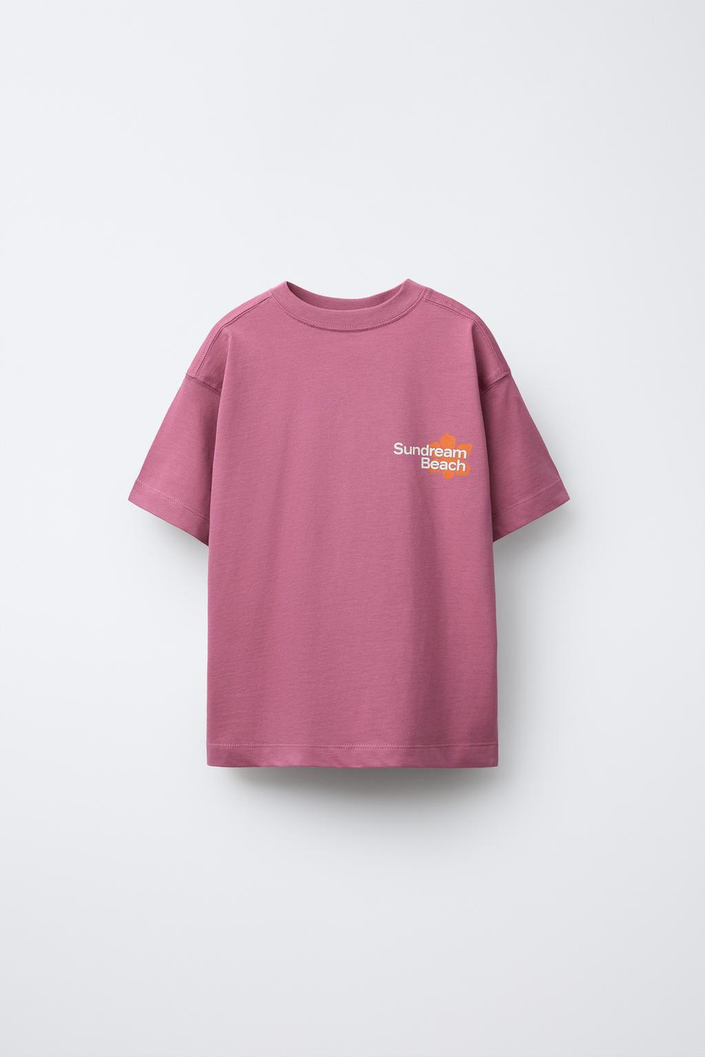 ZARA ФУТБОЛКА С ПРИНТОМ, РОЗОВЫЙ