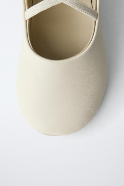 ZARA КОЖАНЫЕ БАЛЕТКИ, БЕЖЕВЫЙ