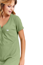 Женская сорочка свободного кроя с короткими рукавами (Размер: L) (Цвет: желтый)