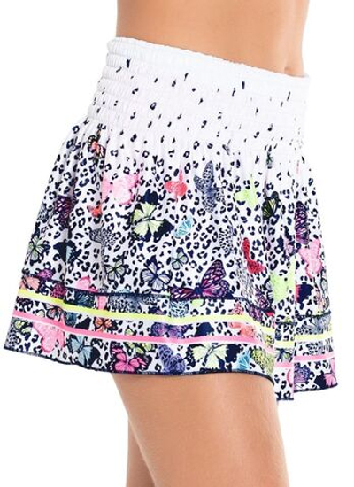 Юбка для девочки теннисная Lucky in Love Novelty Print Just Fly Smocked Skirt - разноцветный