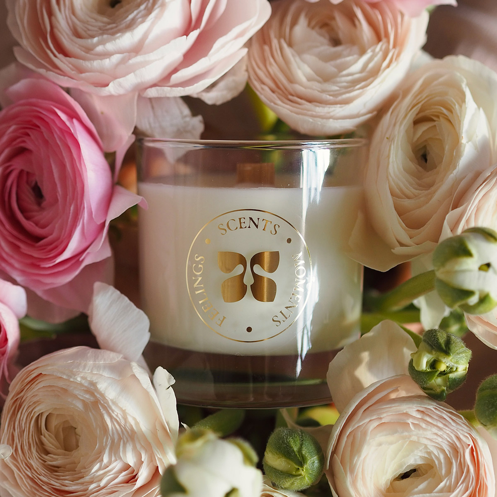 Свеча в стеклянном стакане 320 мл, Фирменный аромат «Sense You»