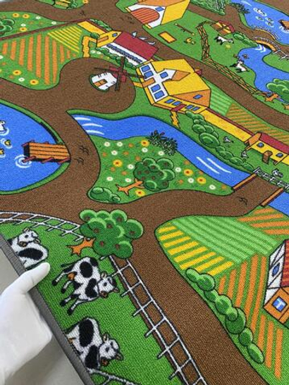Двусторонний игровой коврик Playmat DUO City Grey+Farm (140*200 см)