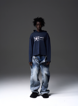 Худи BLIND "EXIT" Raw Edges Cropped Hoodie