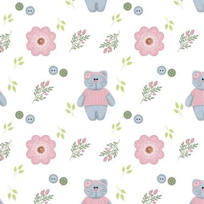 Плюшевые котики на белом