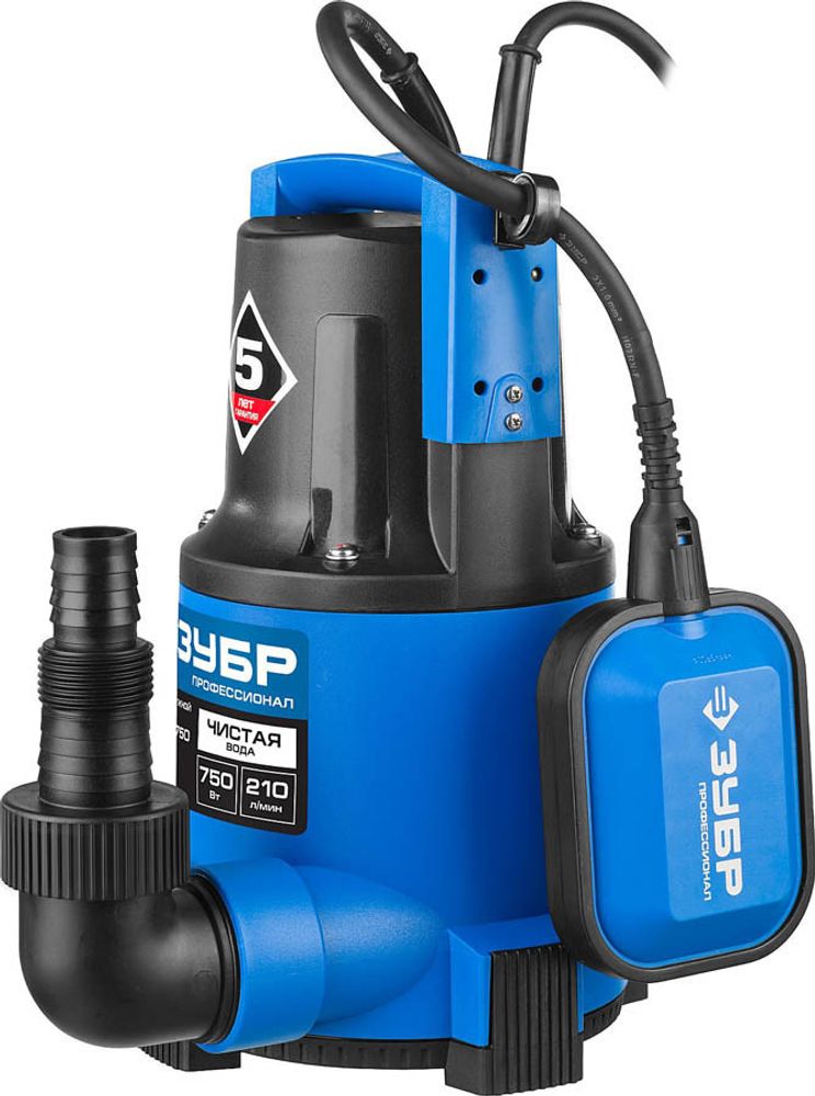 Насос погружной ЗУБР НПЧ-Т3-750 ,дренажный, мин.уровень откачки Профессионал