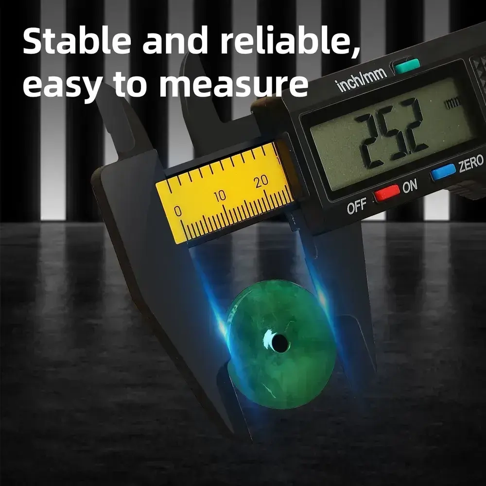 Электронный штангенциркуль 150мм Deli DL90150 (метрическая/дюймовая конвертация, пластик, светодиодный дисплей)