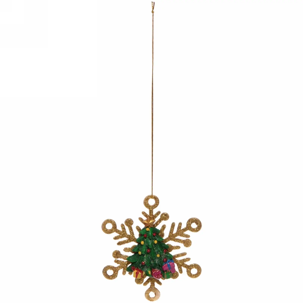 Украшение подвесное «Ёлочка в снежинке «11x1,5x11 см (арт.75632)