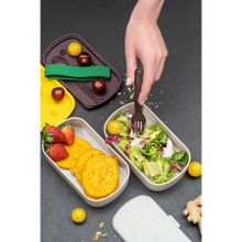 Полипропиленовый ланч-бокс Food Time SS-LBDL-PP-GR-1, 1 л, 18.5 х 10 х 11 см, светло-серый