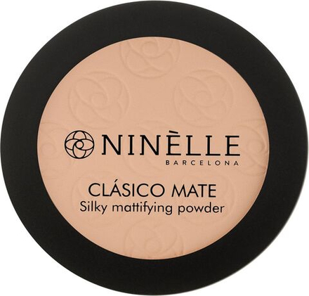 Ninelle Пудра для лица Clasico Mate, легкая, матовая, тон №204, Темный розово-бежевый