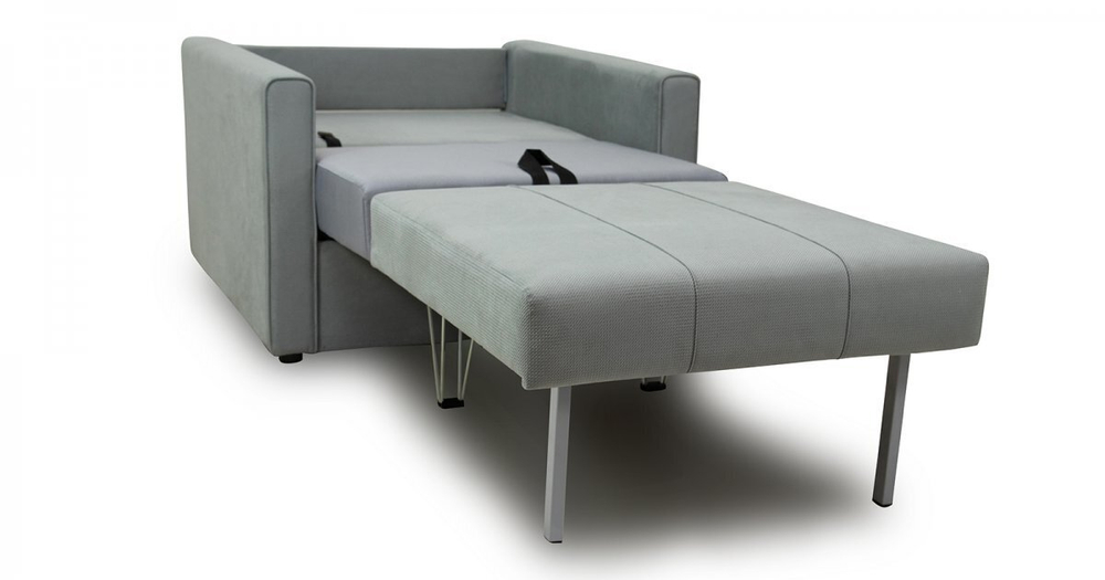 Кресло - кровать Лео велюр стальной серый