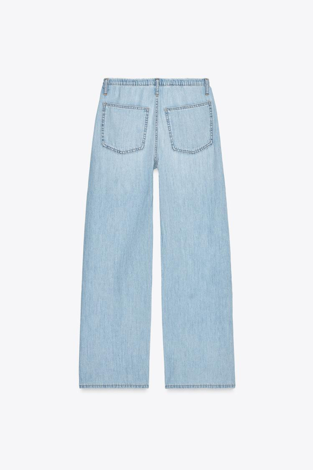 ZARA ДЖИНСЫ TRF НА ШНУРКЕ, ГОЛУБОЙ