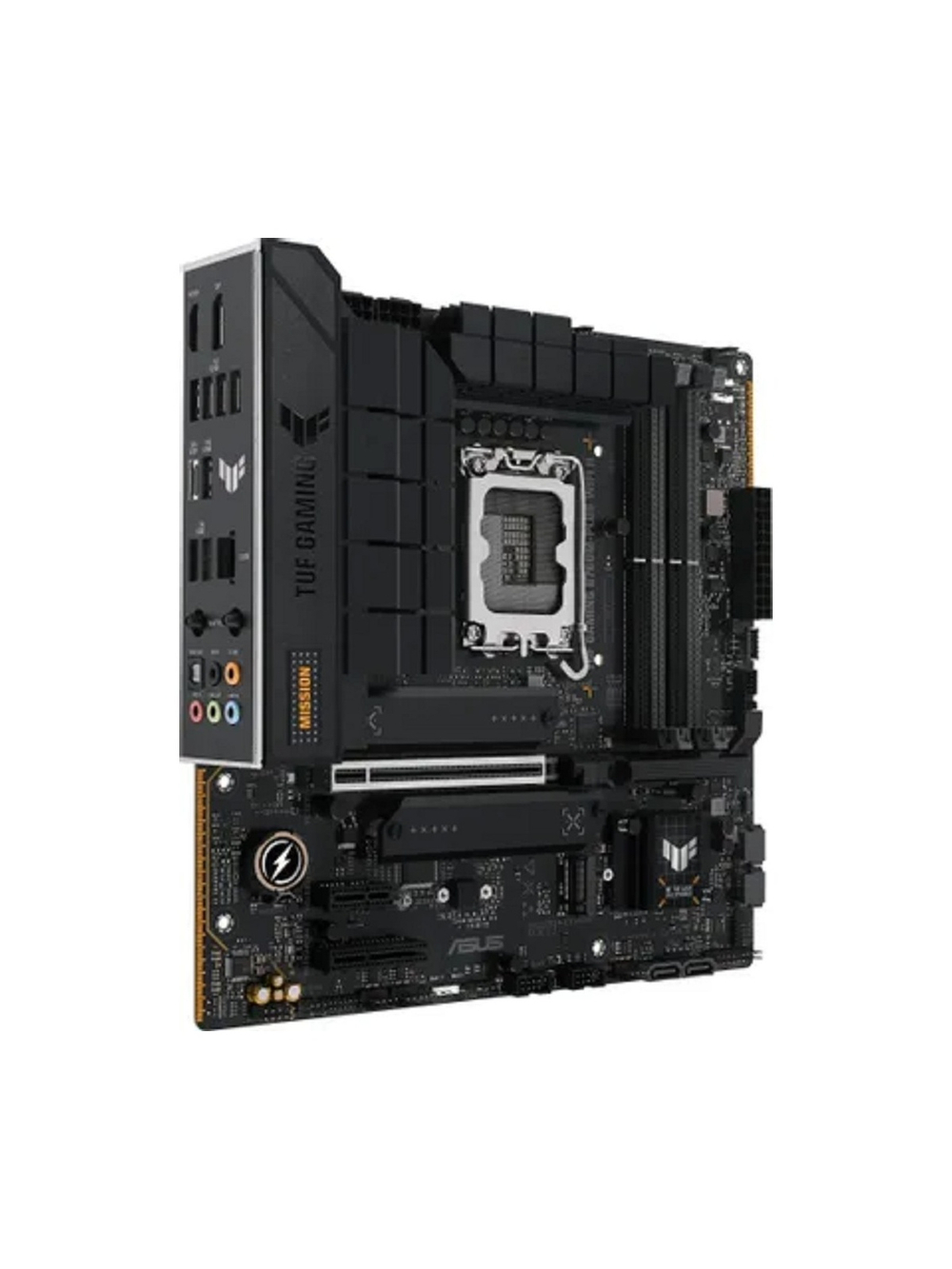 ASUS TUF GAMING B760M-PLUS WIFI II (Socket 1700, mATX, 4xDDR5(192GB),DP/HDMI, 1xPCIe 5.0x16/1xPCIe 4.0x4/1xPCIe 3.0, 1xLAN (2.5GbE), Wi-Fi, BT,4xSATA 6Gb/s, 3xM.2, 1xType-C, 3xUSB 3.2, 4xUSB 2.0)