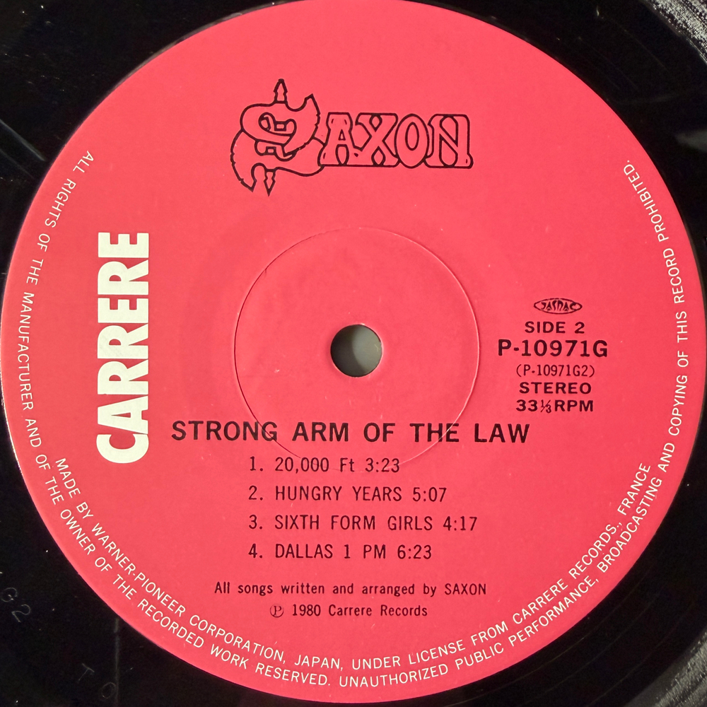 Saxon ‎– Strong Arm Of The Law (Япония 1980г.)