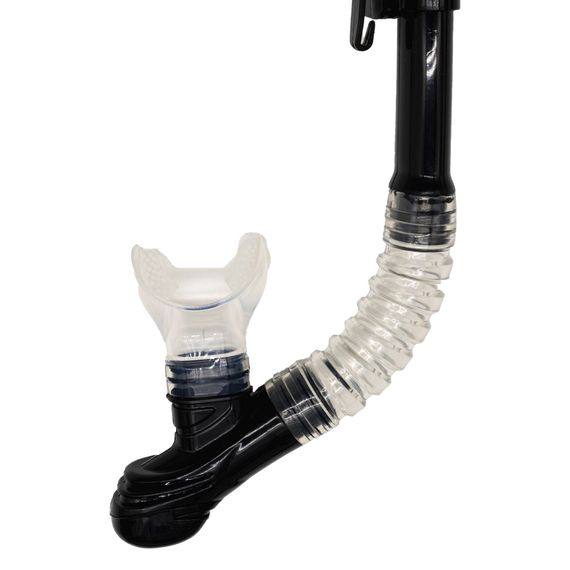 Трубка Marlin Dry Duo черная/прозрачная (изогнутая гофра)