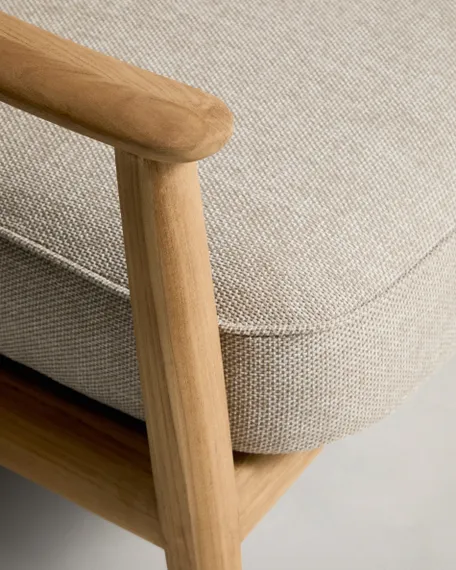 Уличный 3-х местный диван Elunda из тикового дерева и бежевой веревки