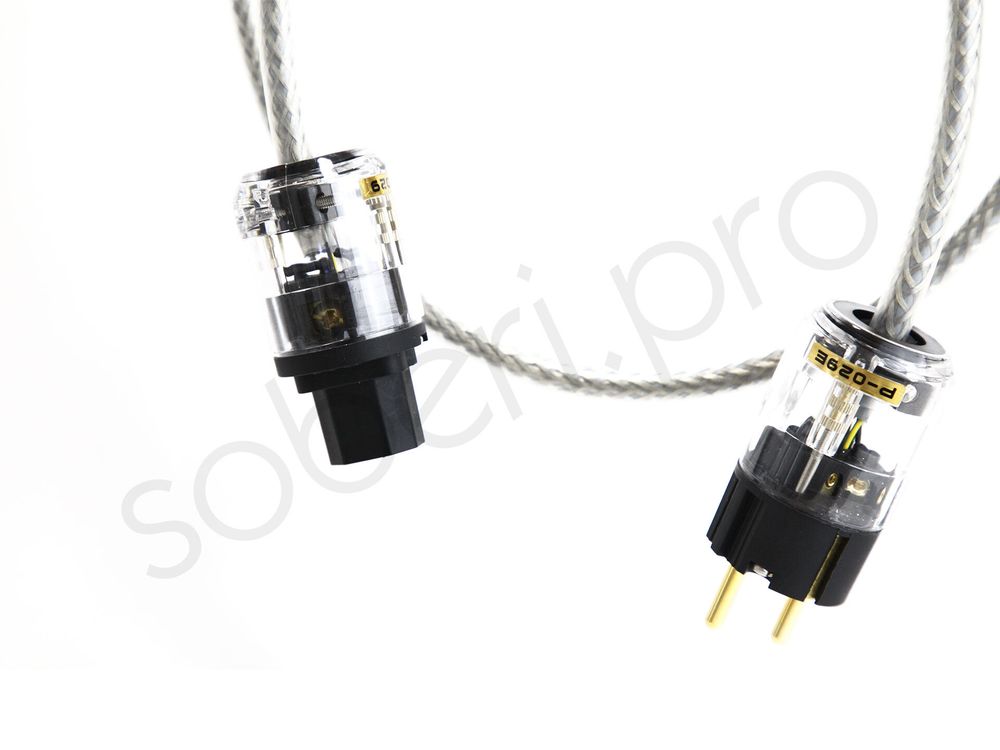 Силовой кабель питания 3х1.5+1.0 экранированный для аудиотехники, длина 1.1 метр