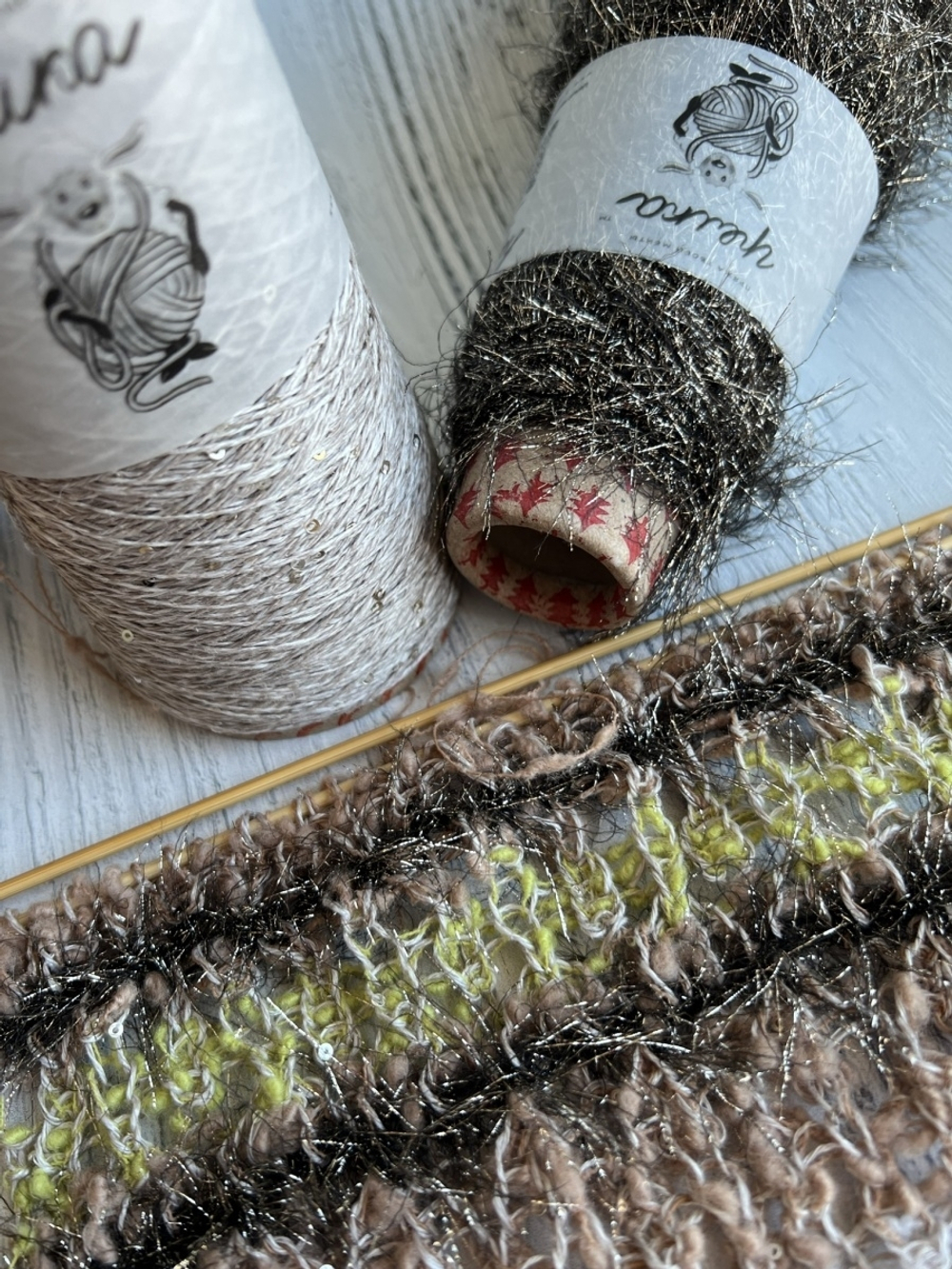 Трикотажная пряжа для вязания YETI реснички мех