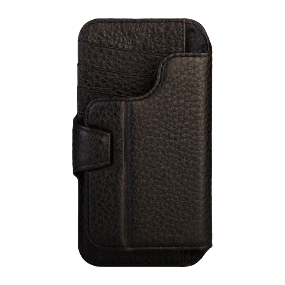 Магнитный кожаный чехол-бумажник Vaja Wallet Wrap Floater V-Mag для iPhone 16 Pro Max Картхолдер ручной работы из натуральной патагонской кожи «флотер» с магнитной застёжкой. Вмещает до пяти карт. Есть RFID-защита