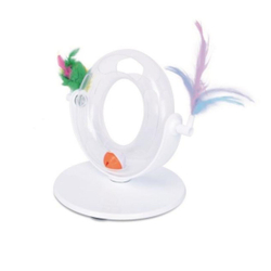 M-PETS Интерактивная игрушка для кошек база с мячиком и перьями