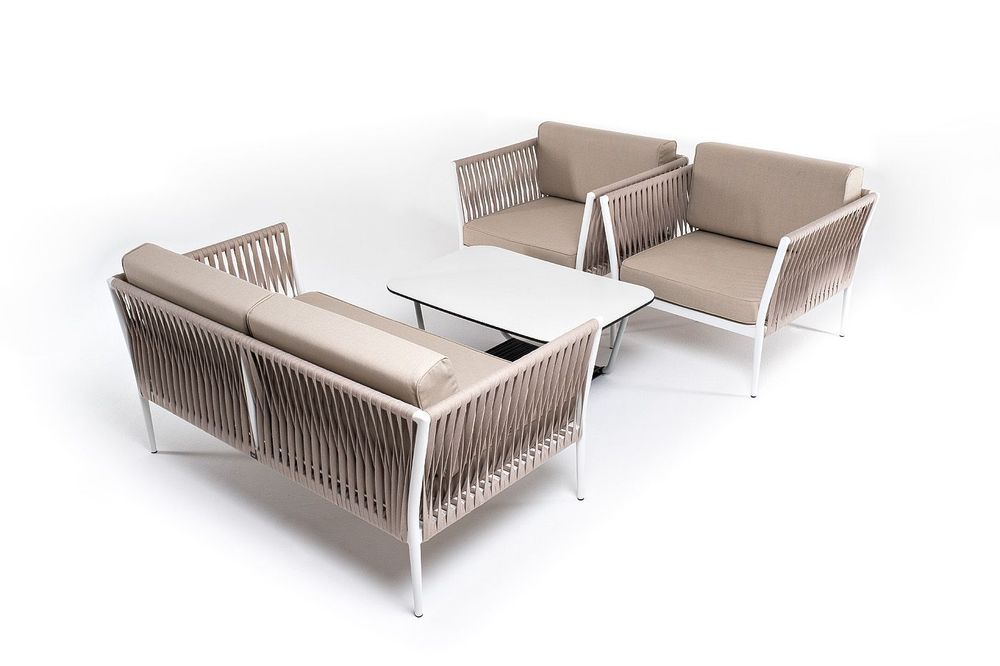 "Касабланка" лаунж-зона плетеная из роупа 4-местная, цвет бежевый