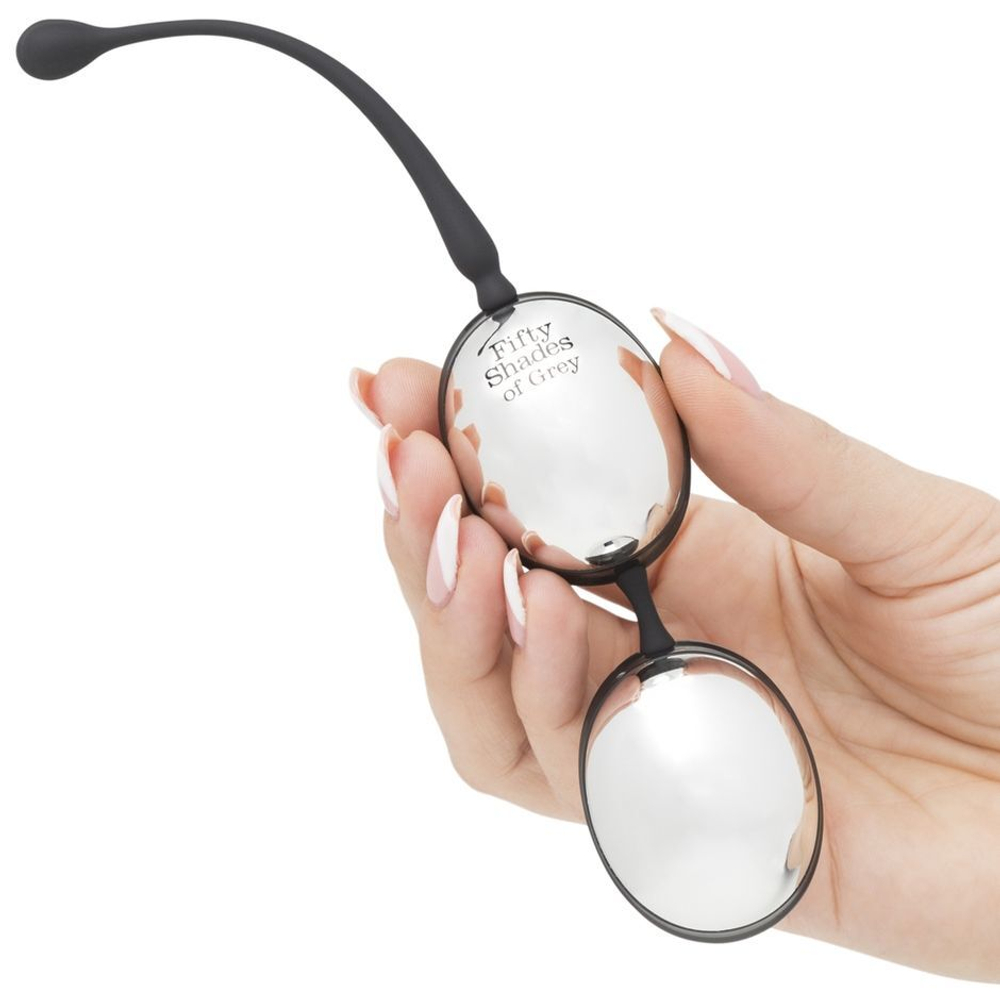 Серебристо-черные вагинальные шарики Inner Goddess Silver Jiggle Balls (Цвет: серебристый с черным)