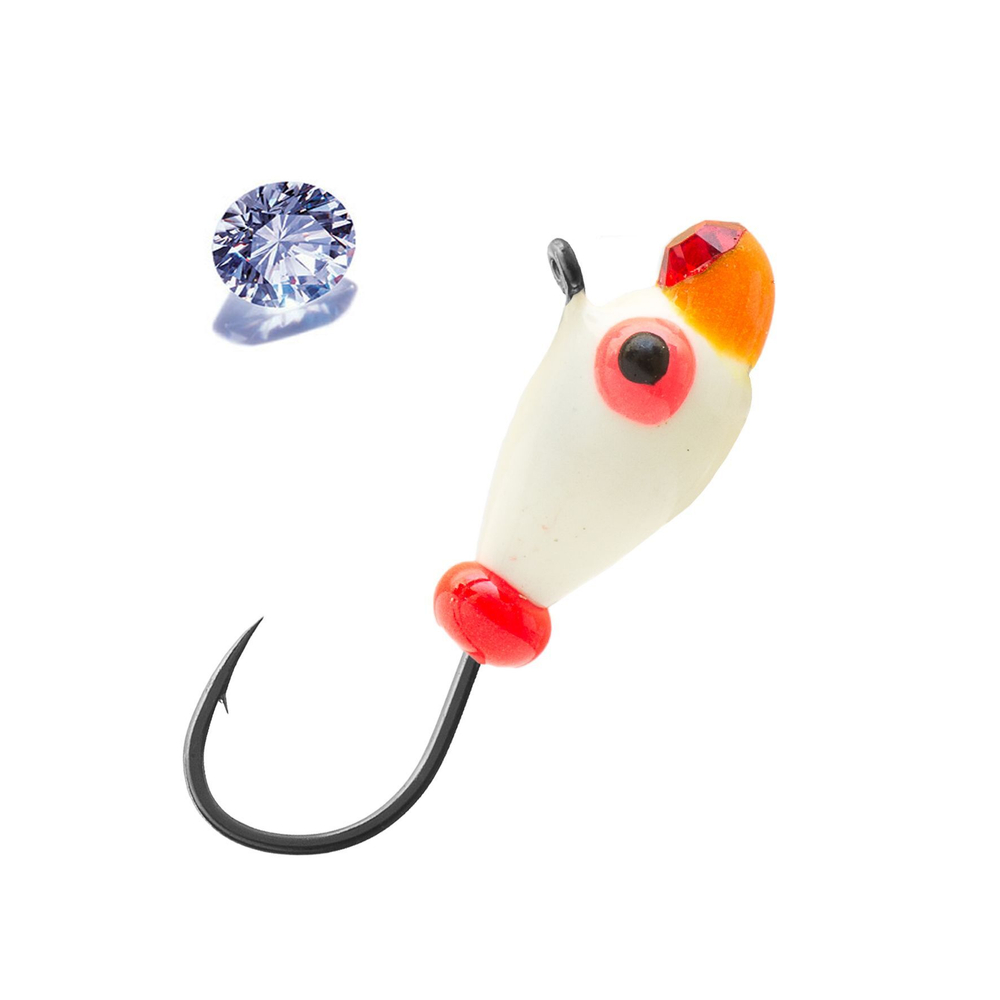 Мормышка вольфрамовая LumiCom КАПЛЯ С УШКОМ (обмазка с камнем малек), 5,0мм, MGd, 10 штук в упаковке