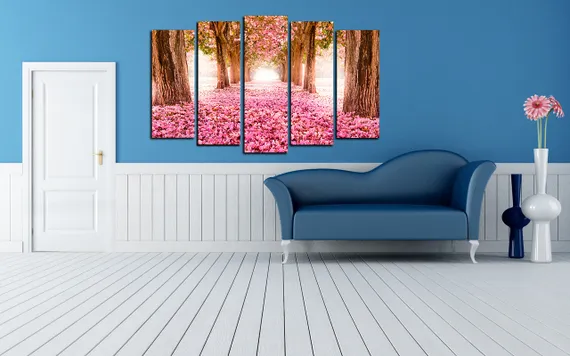 Модульная картина "Розовый сад"