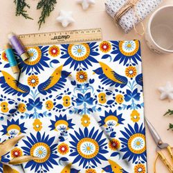 Ткань премиум габардин мозаичный мотив