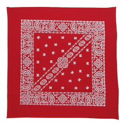 Бандана красная с белыми огурцами диагональ (125)