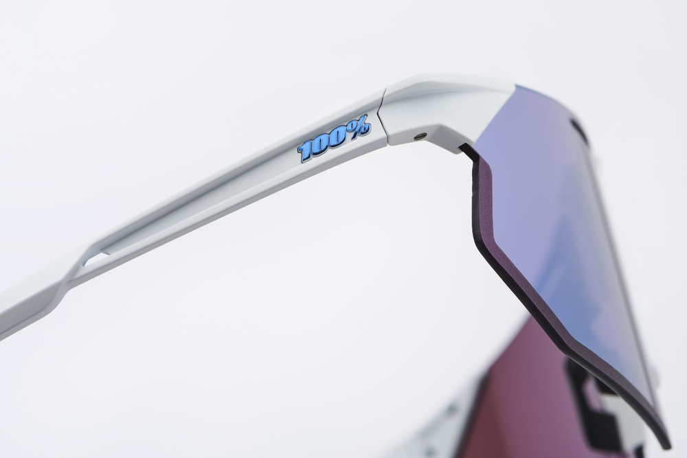 Спортивные очки 100% HYPERCRAFT SQ Soft Tact White - HiPER Blue Mirror Lens