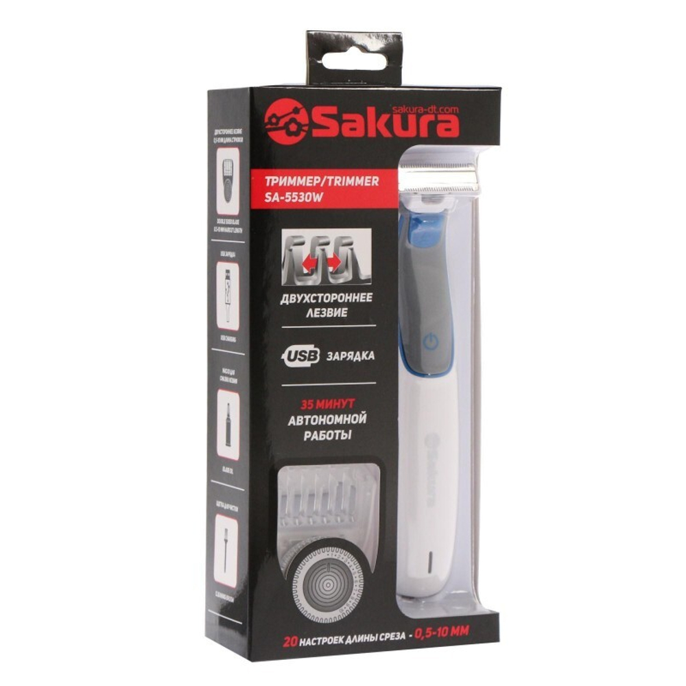 Бритва-триммер SA-5530W, питание от аккумулятора, бело-синий