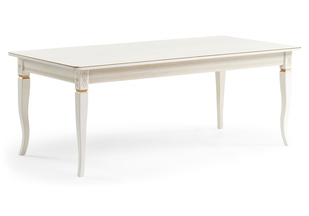 Стол деревянный Woodville Балмет молочный, золото