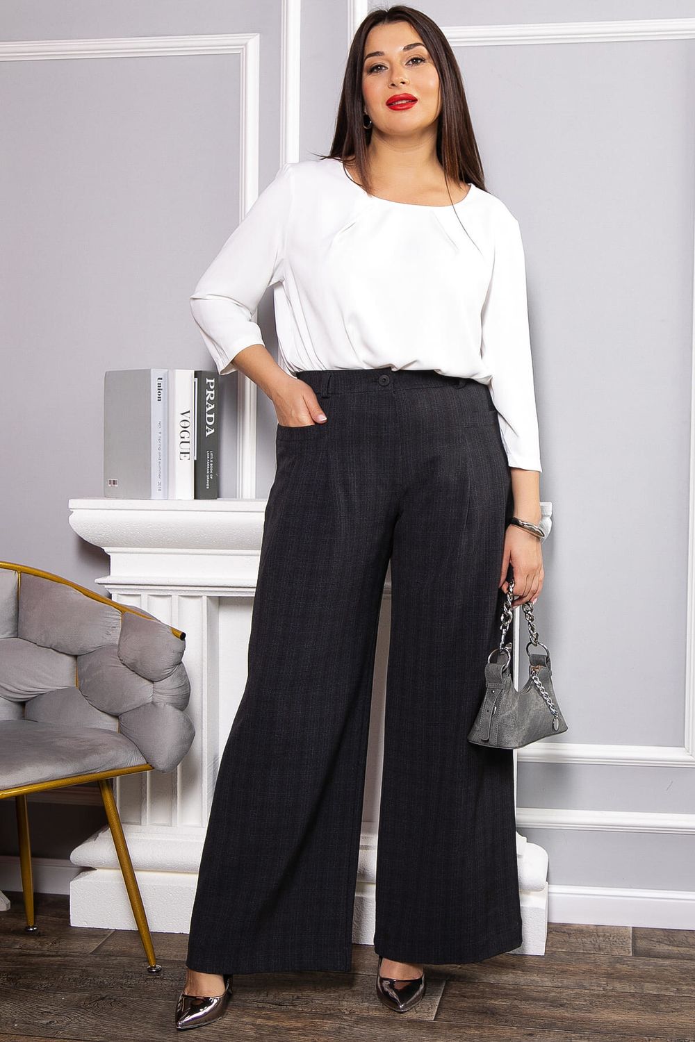 Брюки палаццо Креатив (темно-серые) Б14655-24М LT Collection