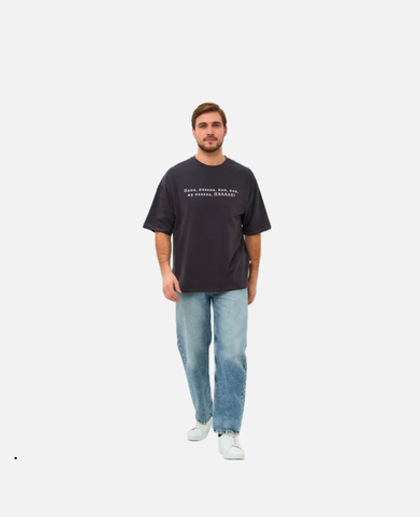 футболка в цвете антрацит "папаа, пап, ну пааап"