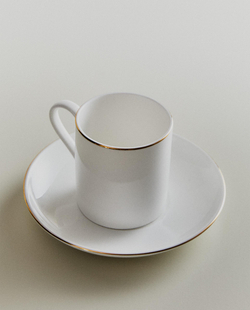 Zara Home чайная пара из костяного фарфора, цвет золотой, 12.9 см