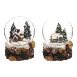 GAEM Фигурка декор в стекл шаре "Домик" (подсвет, LR44x2 н/п), D 6 см, L7 W7,5 H8 см, 2в.