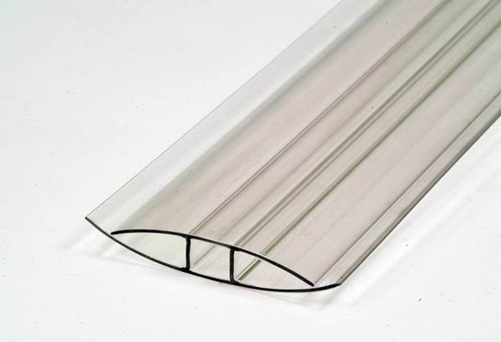 Профиль соединительный неразъемный прозрачный для поликарбоната // Н 4-6 мм // 6м