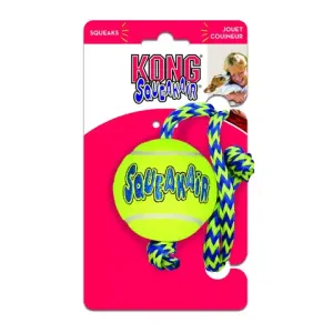 Игрушка для собак KONG  Air "Теннисный мяч" с канатом средний