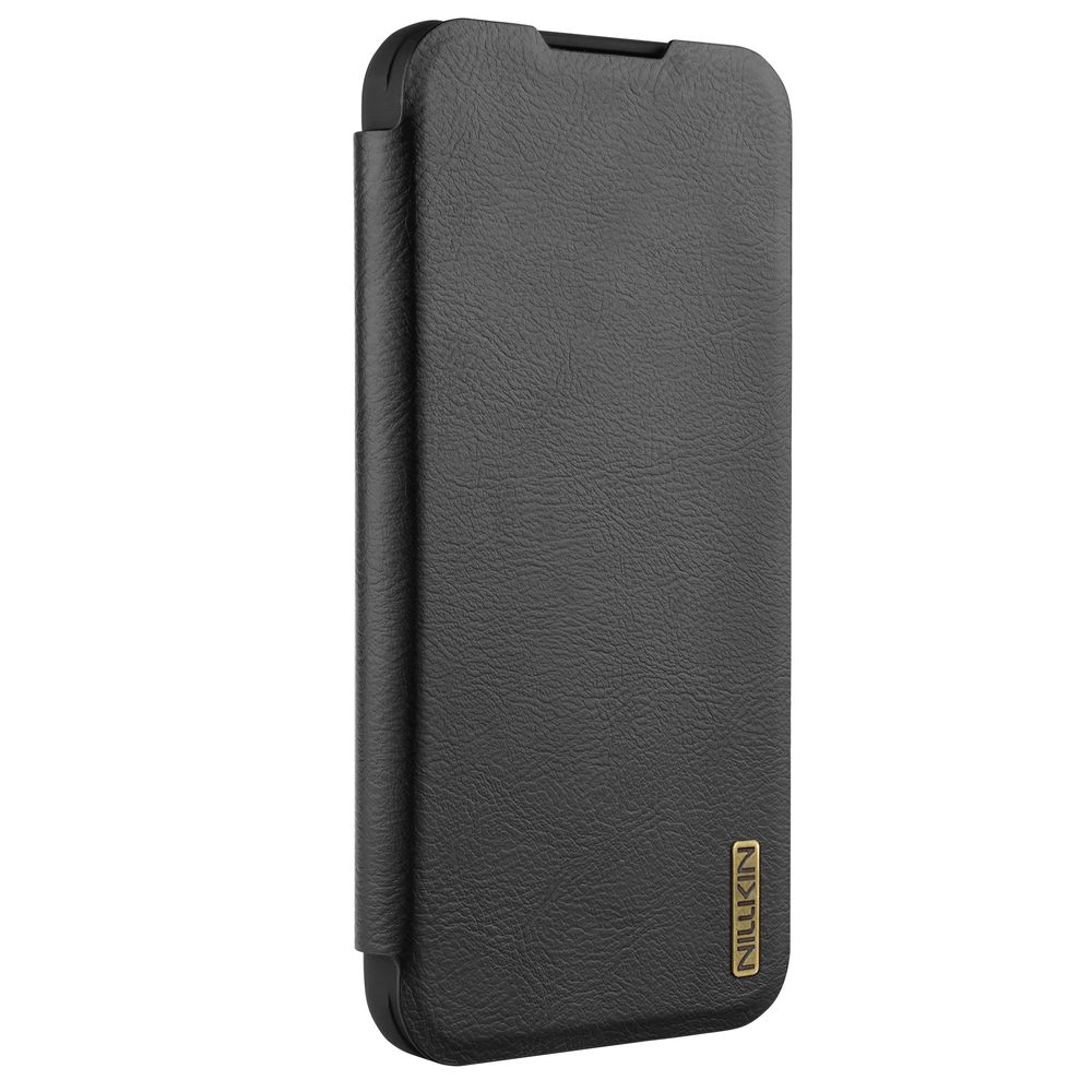 Кожаный чехол книжка от Nillkin для смартфона Samsung Galaxy A56 5G, серия Qin Pro Leather с защитной шторкой для камеры